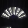 Pomurom Ventaglio pieghevole R-ave con luce, ventilatore pieghevole a LED, per uomo e donna, ventaglio illuminato per ravie, carnevale, bar, palcoscenici, spettacoli, appassionati di danza, festival