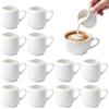 YOOMUR Mini barattolo per latte: set di 12 brocca da latte, capacità di 50 ml, brocca in ceramica con manico e beccuccio antigoccia per latte, caffè, succhi, salsa, panna, hotel, caffè (bianco)
