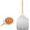 Flearitzo Pala per Pizza Forata 12 Pollici - Pala Pizza in Alluminio con Manico Rimovibile in Legno - Accessorio per Forno e Barbecue per Pizza Fatta in Casa