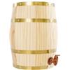HHEMSTD Botte di vino da 10 l, in legno di pino con rubinetto, 26 x 33 cm, colore | 2,6 galloni, 30 kg, cerchi in metallo con borchie, foglio di alluminio all'interno. Per whisky, vino, birra. Ideale per bar