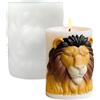 Generic Stampo per candele a forma di leone, stampo in silicone 3D a forma di animale per resina, resina epossidica, gesso e sapone, flessibile a forma di leone per sculture fai da te, compleanni