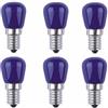 Jiotouhu E14 lampadina LED decorativa blu, 3W equivalente a una lampadina alogena da 30W, adatta per illuminazione d'atmosfera, Halloween, illuminazione decorativa natalizia, 6 pezzi