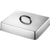 HomeVortex Cloche per Formaggio 22x15cm Cottura Uniforme(33 * 28.2 * 6.6CM) | Design rettangolare compatto, leggero da trasportare, adatto a grill esterni e cucine piccole, finitura silver