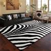 Xisnuient Tappeto Zebra Bianco e Nero Motivo Zebrato Soggiorno Camera Letto Moderno Flanella Morbido Soffice Pelo Corto Antiscivolo Corridoio Safari Stampa Animale Decorazione Interni (Colore 4,140x200cm)