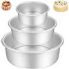 Gusmigus Set di 3 Teglia da Forno Rotonda Ø 10/15/20cm in Alluminio Anodizzato | Stampo Torta per Torte a Strati, Cheesecake e Muffin, ideale per Pasticceri Amatoriali e Professionisti