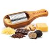 Cambla® Grattugia da cucina in legno con serbatoio, grattugia manuale per formaggio, limone, zenzero e cioccolato, in acciaio inox e legno naturale, design elegante e durevole