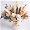 Best ZOIKOM Decorazione in Pampas secca, Pampas con Fiori secchi di Coda di Coniglio, Bouquet di canne per Fiori Boho di Nozze e decorazione da Tavolo a Casa, festa Rustica