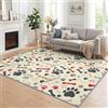 Generic Tappeto per soggiorno, 120 x 180 cm, moderno, lavabile, morbido, in finta lana, antiscivolo, per decorare la camera da letto, beige