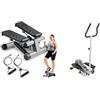 Sunny Health & Fitness Mini Stepper Machine, with Resistance Bands and LCD Monitor + Magnetic Underdesk/Standing Portable Ellittical Machine