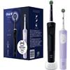 Oral-B Vitality Pro - Spazzolino da denti elettrico, 2 testine incluse, 3 modalità di pulizia per la cura dei denti, spazzolino elettrico, progettato da marrone, nero e viola