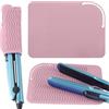 Generic Confezione da 2 tappetini grandi in silicone resistente al calore per ferri arricciacapelli, 23 x 16,6 cm, piastra per capelli, ferri piatti e strumenti per lo styling dei capelli (rosa)