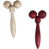 NAMOARLY Massaggiatore a Rulli a Y in Legno 2 Pezzi, 20x8x4cm | Uso Manuale Non Elettrico, Corpo in EVA, per Schiena e Gambe, Bianco o Rosso, Casa e Borsa Palestra