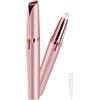 JDXun Epilatore Sopracciglio Donna, Epilatore Viso Donna | Elettrico Trimmer per Donne, Sopracciglia, Labbra, Corpo con Luce e Spazzola (Oro Rosa)