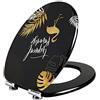 Wirquin 20722717 Sedile WC Woody con freno di caduta, nero