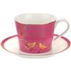 Portmeirion Sara Miller for Portmeirion - Tazzina e piattino, Collezione Chelsea, Ceramica, Rosa, 230 x 185 x 95 cm