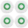 LIBMAN COMMERCIAL Libman Tornado - Ricarica per mocio Rotante con 4 testine in Microfibra, Facile da sostituire, Lavabile in Lavatrice, Verde e Bianco