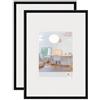 walther design New Lifestyle KVX040BD - Cornice portafoto nera, 30 x 40 cm, in vetro sintetico, confezione da 2 pezzi