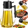 IPEA Spruzzino Olio 470ml in Vetro - [ DOPPIA FUNZIONE: SPRAY e VERSA ] - Dosatore d'Olio e Aceto per Casa, Cucina, Ristorante - Oliera Spray per Insalata, Carne, Pranzo, Cena - Bottiglia