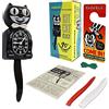 KIT CAT Klock The Original 90th Anniversary Limited Edition con scatola da collezione, orologio da parete a forma di gatto nero con papillon bianco, coda a pendolo e occhi mobili, ideale come