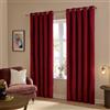 furn. The Ultimate Velvet Oscuranti Tende Occhielli (Rosso - 117x183cm) | Coppia Di Tende Morbide Stilose Velluto Opaco Termico Oscurante