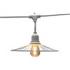 Lumisky Ghirlanda luminosa esterna con paralume in acciaio effetto gabbia 10 lampadine a filamento a bussola E27 LED bianco caldo CHIC WHITE LIGHT 6m