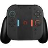 Konix Impugnature Play and Charge per controller Joy-Con di Nintendo Switch 2 - Indicatore LED della batteria - Nero