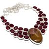 "Fatto a mano" Ocean Jasper, Red Jade Gemstone 925 Sterling Silver Jewelry Collana 18"