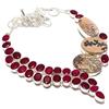 "Fatto a mano" Psilomelane Dendrite, Gemma Giada Rossa 925 Sterling Silver Jewelry Collana 18"