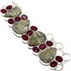 "Fatto a mano" Bracciale in argento sterling 925 con pietre preziose di giada rossa drusa pi...