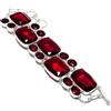 "Fatto a mano" Bracciale in argento sterling 925 fatto a mano con pietre preziose granate de...