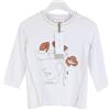Vicario Cinque T-Shirt Donna Piccola Maniche Tre Quarti Collo Rotondo Bianco