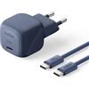 Belkin BoostCharge Caricatore USBC 30W con GaN + Cavo USB-C Intrecciato 2 m | Ricarica GaN Rapida e Compatta, USBC PD, Caricatore USB per iPhone, MacBook Neo, iPad, Samsung Galaxy, Google Pixel, AirPods