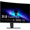 Alienware 32 Monitor Gaming - AW3226DM, QHD (2560x1440), 240Hz, VA | 1ms, AMD FreeSync Premium, 1500R Curvo, HDR400, Dolby Vision, USB-C, DisplayPort, 2 HDMI, 2 USB, 3 Anni di Garanzia