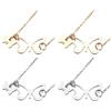 HOBBIESAY Set di 4 collane vuote a farfalla, per donne, con ciondoli a forma di farfalla, in oro e argento, in acciaio inox, 25,98 pollici, con farfalle da 12,5 x 20 mm e 6 x 10 mm