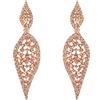 EVER FAITH Costume Party Jewelry 2 Foglia Rotonda Cristalli Hollow-out Forato Chandelier Orecchini pendenti per Donne