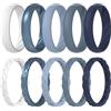 ThunderFit Anello da donna in silicone intrecciato classico, spessore 1,7 mm, anelli di fidanzamento intrecciati e anelli classici da 4 mm