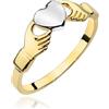 MARKO Anello da donna in oro 333 Claddagh, anello dell'amicizia