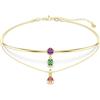Swarovski Collana a fili fissi Imber, Taglio misto, Multicolore, Finitura oro 18K