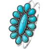 JENMAVJI Braccialetto etnico a forma di fiore turchese regolabile con perline per donne gioielli bohémien vintage vacanza fatto a mano