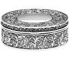 Brillibrum Elegante cofanetto portagioie, scrigno per gioielli in argento e velluto, base metal, cod. 01