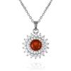 namana Collana Donna Doppio Halo con Cristalli e Zirconi 14 mm
