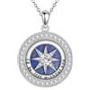 ONEFINITY Bussola catena in argento sterling 925 lapis lazzuli bussola ciondolo catena laurea gioielli regalo per donna, Lapislazzuli
