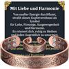 MagEnergy Set di braccialetti e anelli in rame da uomo, set di gioielli magnetici in rame massiccio puro al 99,99%, bracciale regolabile con anello abbinato, idea regalo