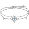 VONALA Braccialetto in argento Sterling con nodo da strega/farfalla/libellula, in argento Sterling, con ciondolo a forma di luna e nodo celtico irlandese, gioiello per donne e ragazze, 7+2INCH,