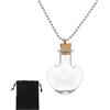 QUARKZMAN Collana Con Vial, 28mm Piccole Bottiglie Di Vetro Pendenti Con Tappi Di Sughero Borsa In Velluto Nero Per Gioielli DIY Decorarezioni Per Feste Matrimoni Favori, A Forma