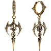 PUNKYOUTH Orecchini a cerchio gotici a goccia, 18 G, 1 mm, in argento 925, con arma, pugnale, spada, croce, colonna vertebrale, ossa pendenti, piercing da donna e uomo, stile punk, emo, vintage