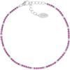Amen Bracciale da donna Bracciale in argento 925 con zirconi rossi e bianchi di colore rodio, lunghezza pari a 17 + 3,5 cm; diamentro di 1 mm. La referenza è: BT1BRB17
