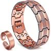 FARYODI Bracciale in rame da uomo, tre magneti ultra forti, design maschile, bracciale magnetico in rame puro, gioiello in rame, lunghezza regolabile, con strumento di regolazione della dimensione