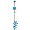 Gualiy Piercing Ombelico Acciaio Inox Pendenti, Piercing Ombelico Argento Fiore Zirconia Cubica Piercing Ombelico