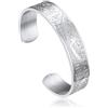 Bandmax Bracciale Celtico Aperto da Uomo, Colore Argento/Nero in Acciaio Inossidabile con Rilievo di Lupo Vichingo, Larghezza 15MM Circonferenza 18CM Accessorio Vichingo per Uomini/Donne
